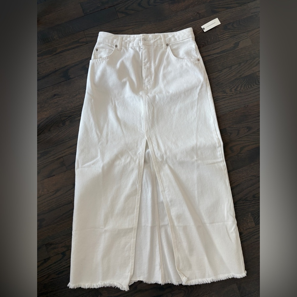 Pilcro White Maxi Jean Skirt, from Anthro